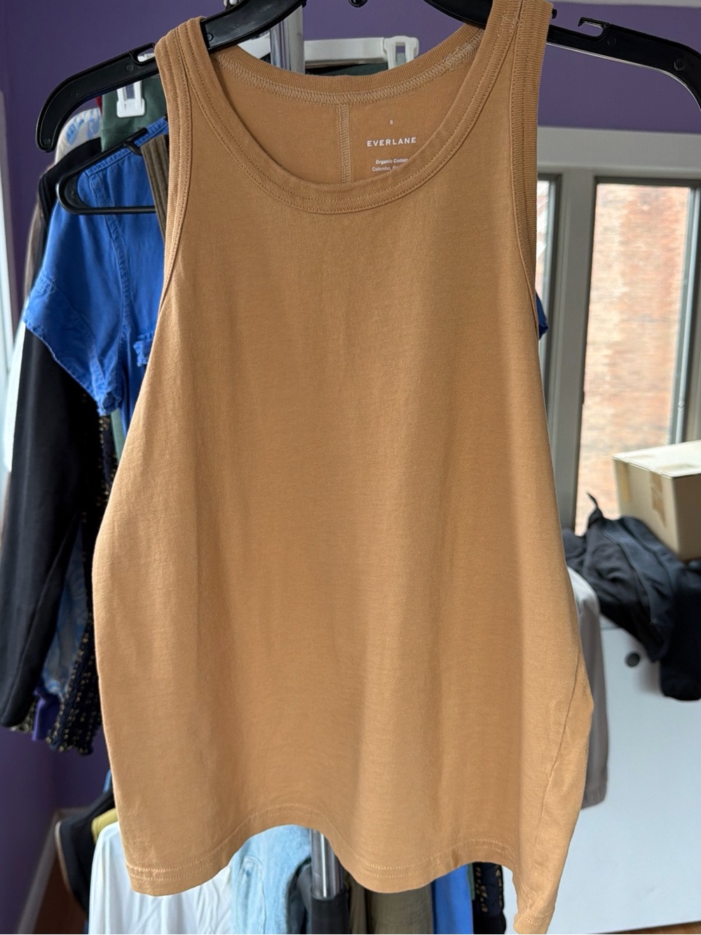 Everlane Women's Camel/Tan Scoop Neck Tank Size S